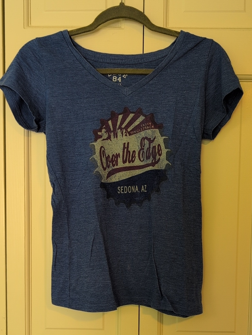Blue 84 Women's Heather Royal V-Neck Tee with Sedona Graphic